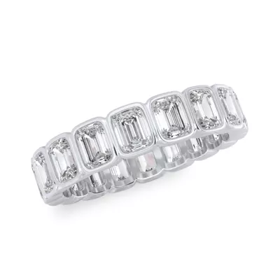 Emerald-Cut Rounded Bezel Diamond Eternity Ring (3.00ct. tw.)