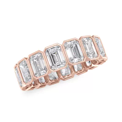 Emerald-Cut Bezel Lab Diamond Eternity Ring (5.00ct. tw.)