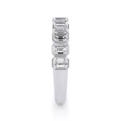 Emerald-Cut Lab Bezel Diamond Half Eternity Ring (1ct. tw.)
