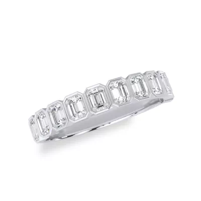 Emerald-Cut Lab Bezel Diamond Half Eternity Ring (1ct. tw.)