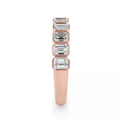 Emerald-Cut Bezel Diamond Half Eternity Ring (1ct. tw.)