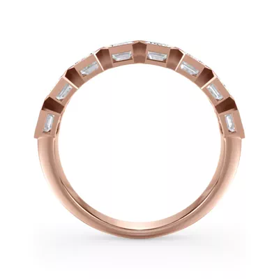 Emerald-Cut Lab Bezel Diamond Half Eternity Ring (2ct. tw.)