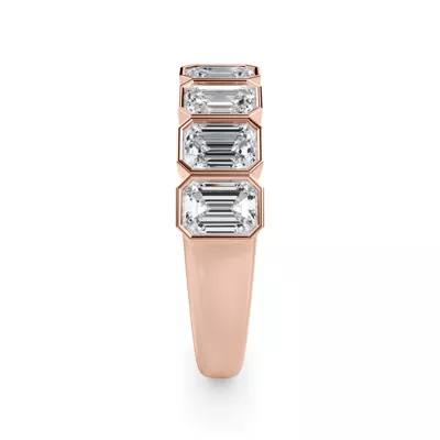 Emerald-Cut Lab Bezel Diamond Half Eternity Ring (2ct. tw.)