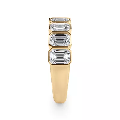 Emerald-Cut Lab Bezel Diamond Half Eternity Ring (2ct. tw.)