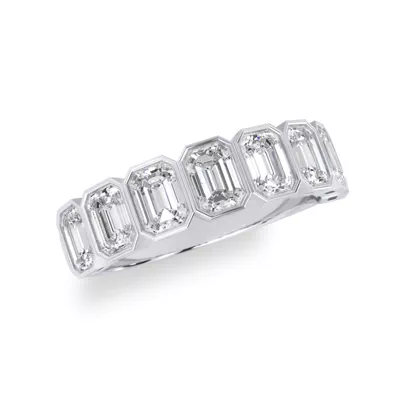 Emerald-Cut Lab Bezel Diamond Half Eternity Ring (2ct. tw.)