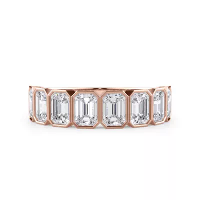 Emerald-Cut Bezel Diamond Half Eternity Ring (2ct. tw.)