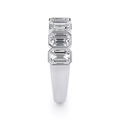 Emerald-Cut Bezel Diamond Half Eternity Ring (2ct. tw.)