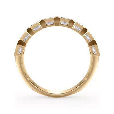 Emerald-Cut Bezel Diamond Half Eternity Ring (2ct. tw.)
