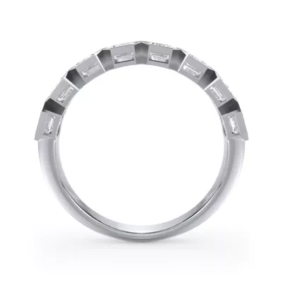 Emerald-Cut Bezel Diamond Half Eternity Ring (2ct. tw.)