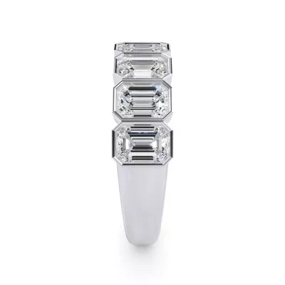 Emerald-Cut Lab Bezel Diamond Half Eternity Ring (2.4ct. tw.)