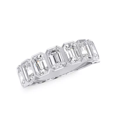 Emerald-Cut Lab Bezel Diamond Half Eternity Ring (2.4ct. tw.)