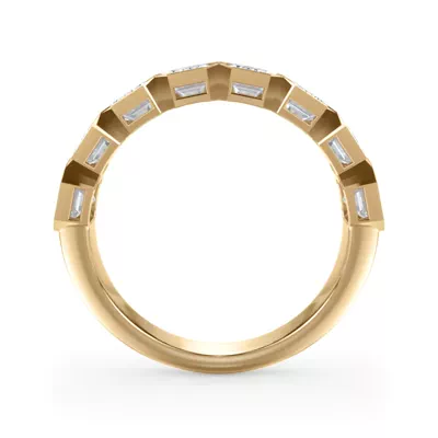 Emerald-Cut Lab Bezel Diamond Half Eternity Ring (2.4ct. tw.)
