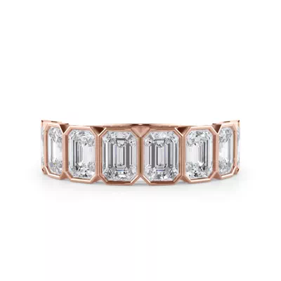 Emerald-Cut Bezel Diamond Half Eternity Ring (2.4ct. tw.)