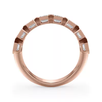 Emerald-Cut Bezel Diamond Half Eternity Ring (2.4ct. tw.)