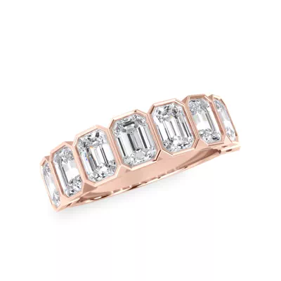 Emerald-Cut Bezel Diamond Half Eternity Ring (2.4ct. tw.)
