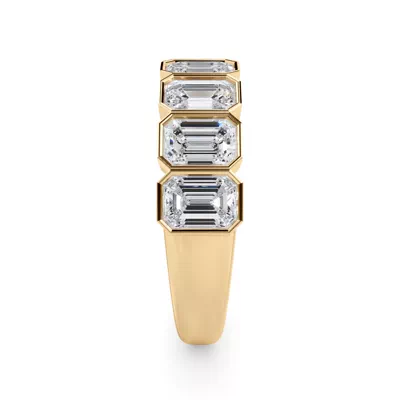 Emerald-Cut Bezel Diamond Half Eternity Ring (2.4ct. tw.)