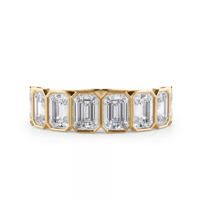 Emerald-Cut Bezel Diamond Half Eternity Ring (2.4ct. tw.)