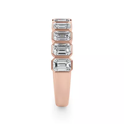 Emerald-Cut Lab Bezel Diamond Half Eternity Ring (1.50ct. tw.)
