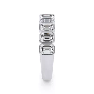 Emerald-Cut Lab Bezel Diamond Half Eternity Ring (1.50ct. tw.)