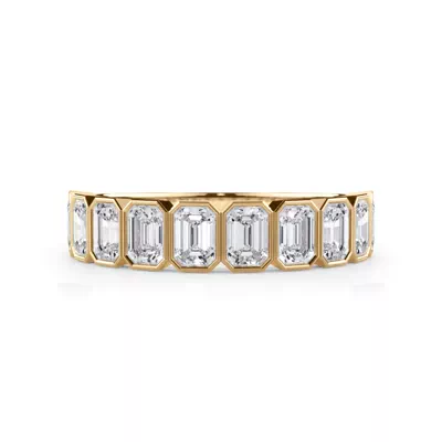 Emerald-Cut Bezel Diamond Half Eternity Ring (1.50ct. tw.)