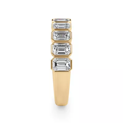 Emerald-Cut Bezel Diamond Half Eternity Ring (1.50ct. tw.)