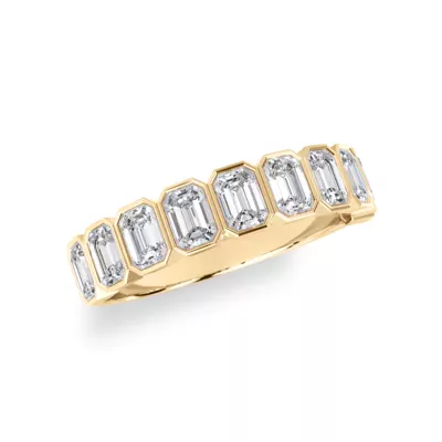 Emerald-Cut Bezel Diamond Half Eternity Ring (1.50ct. tw.)