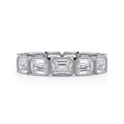 East-West Emerald-Cut Bezel Lab Diamond Eternity Ring (3.00ct. tw.)