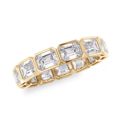East-West Emerald-Cut Bezel Lab Diamond Eternity Ring (3.00ct. tw.)