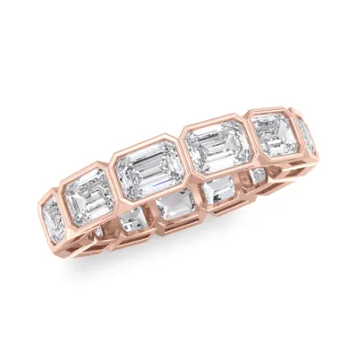 East-West Emerald-Cut Bezel Lab Diamond Eternity Ring (4.00ct. tw.)
