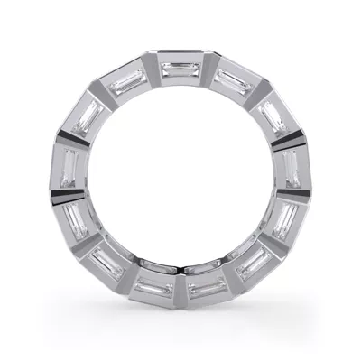 East-West Emerald-Cut Bezel Lab Diamond Eternity Ring (4.00ct. tw.)