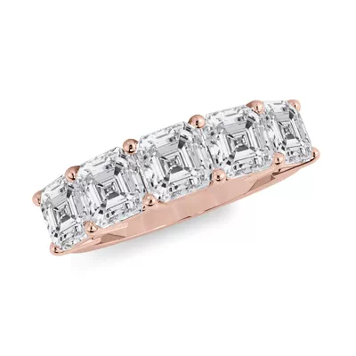 Asscher Cut Lab Diamond 5 Stone Ring (3.50 ct. tw.)