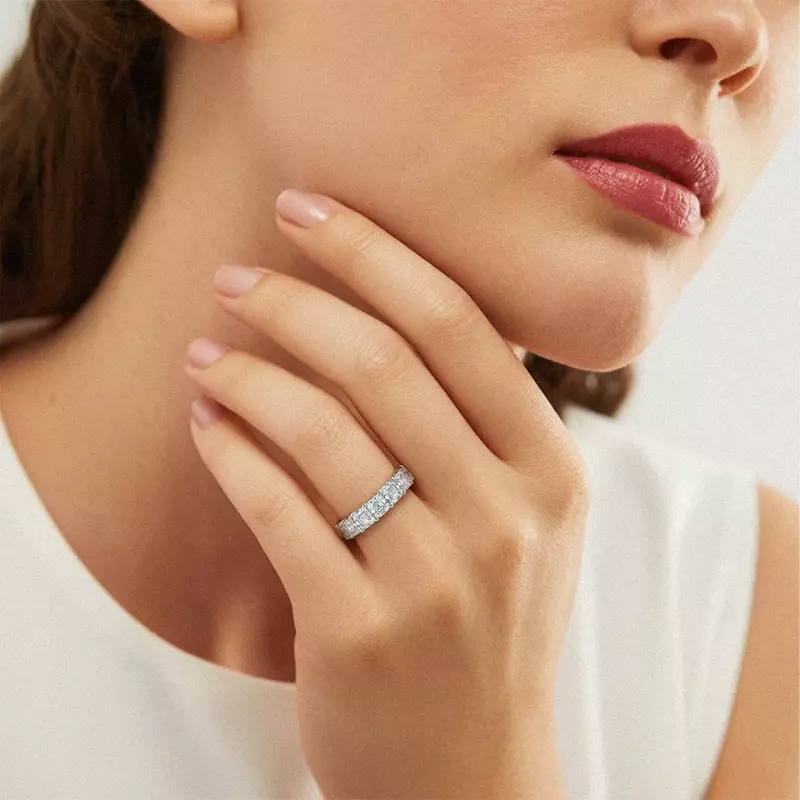 14K White Gold Asscher Cut Diamond 5 Stone Ring (3.50 ct. tw.)
