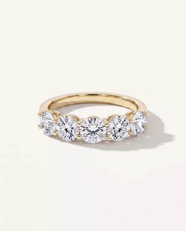 Women’s Wedding Ring Classic Five-Stone Round Lab Diamond Band (2.00ct. tw.)