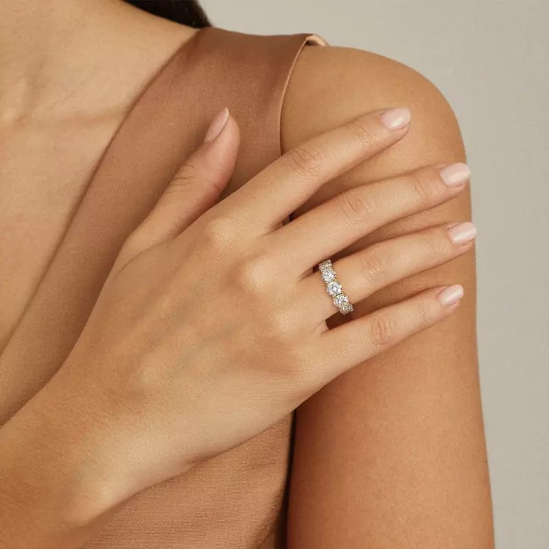 18K Rose Gold Classic Five-Stone Round Lab Diamond Band (2.50ct. tw.)