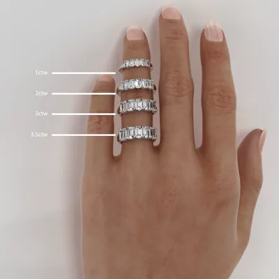 Emerald Cut Lab Diamond 5 Stone Ring (3.50 ct. tw.)