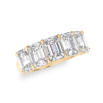 Emerald Cut Lab Diamond 5 Stone Ring (3.50 ct. tw.)