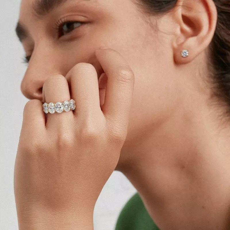 Platinum Oval Cut Diamond 5 Stone Ring (3.50 ct. tw.)