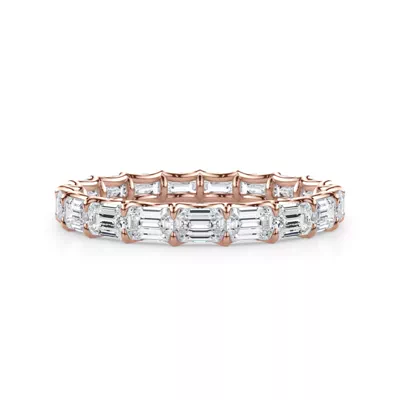 East-West Emerald-Cut Lab Diamond U-Prong Eternity Ring (2.00ct. tw.)