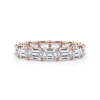 East-West Emerald-Cut Lab Diamond U-Prong Eternity Ring (3.50ct. tw.)