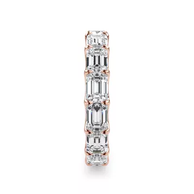 East-West Emerald-Cut Lab Diamond U-Prong Eternity Ring (3.50ct. tw.)