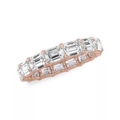 East-West Emerald-Cut Lab Diamond U-Prong Eternity Ring (3.50ct. tw.)
