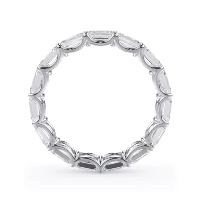 East-West Emerald-Cut Lab Diamond U-Prong Eternity Ring (3.50ct. tw.)