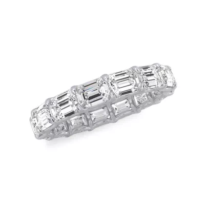 East-West Emerald-Cut Lab Diamond U-Prong Eternity Ring (3.50ct. tw.)