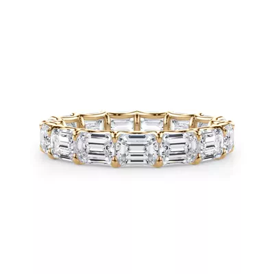 East-West Emerald-Cut Lab Diamond U-Prong Eternity Ring (3.50ct. tw.)