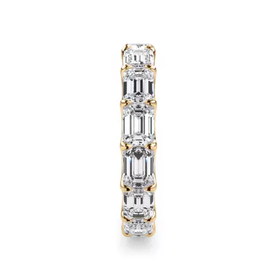 East-West Emerald-Cut Lab Diamond U-Prong Eternity Ring (3.50ct. tw.)