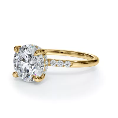 Bellora Trio Pavé Hidden Halo Lab Engagement Ring