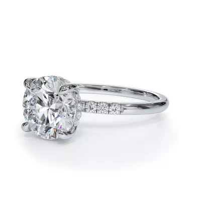 Bellora Trio Pavé Hidden Halo Lab Engagement Ring