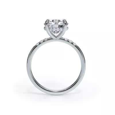 Bellora Trio Pavé Hidden Halo Lab Engagement Ring