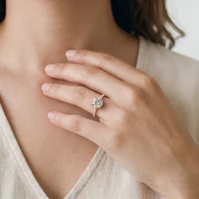 Bellora Pavé Hidden Halo Lab Engagement Ring