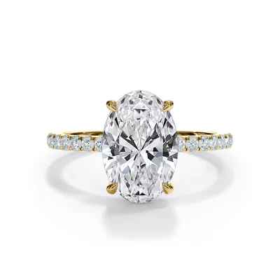 Bellora Pavé Hidden Halo Lab Engagement Ring